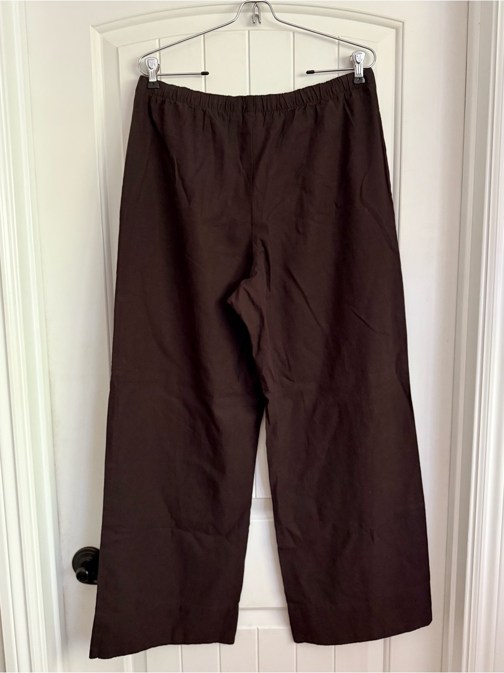 NWT Gap Linen-Blend Easy Wide-Leg Pants in Terra Brown Size Medium Dark Brown - Picture 7 of 11